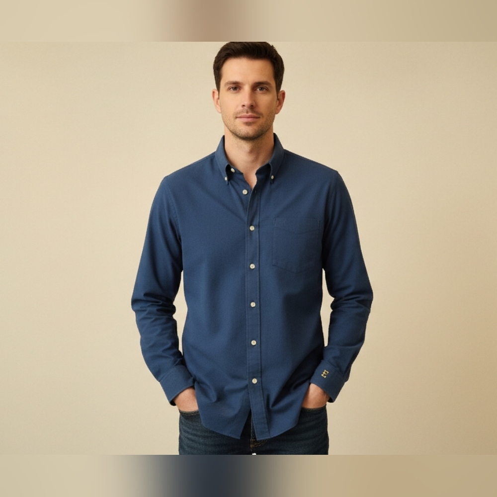 Men's Club Room Button Down Shirt - Large - Relaxed Fit - 100% Cotton - EUC